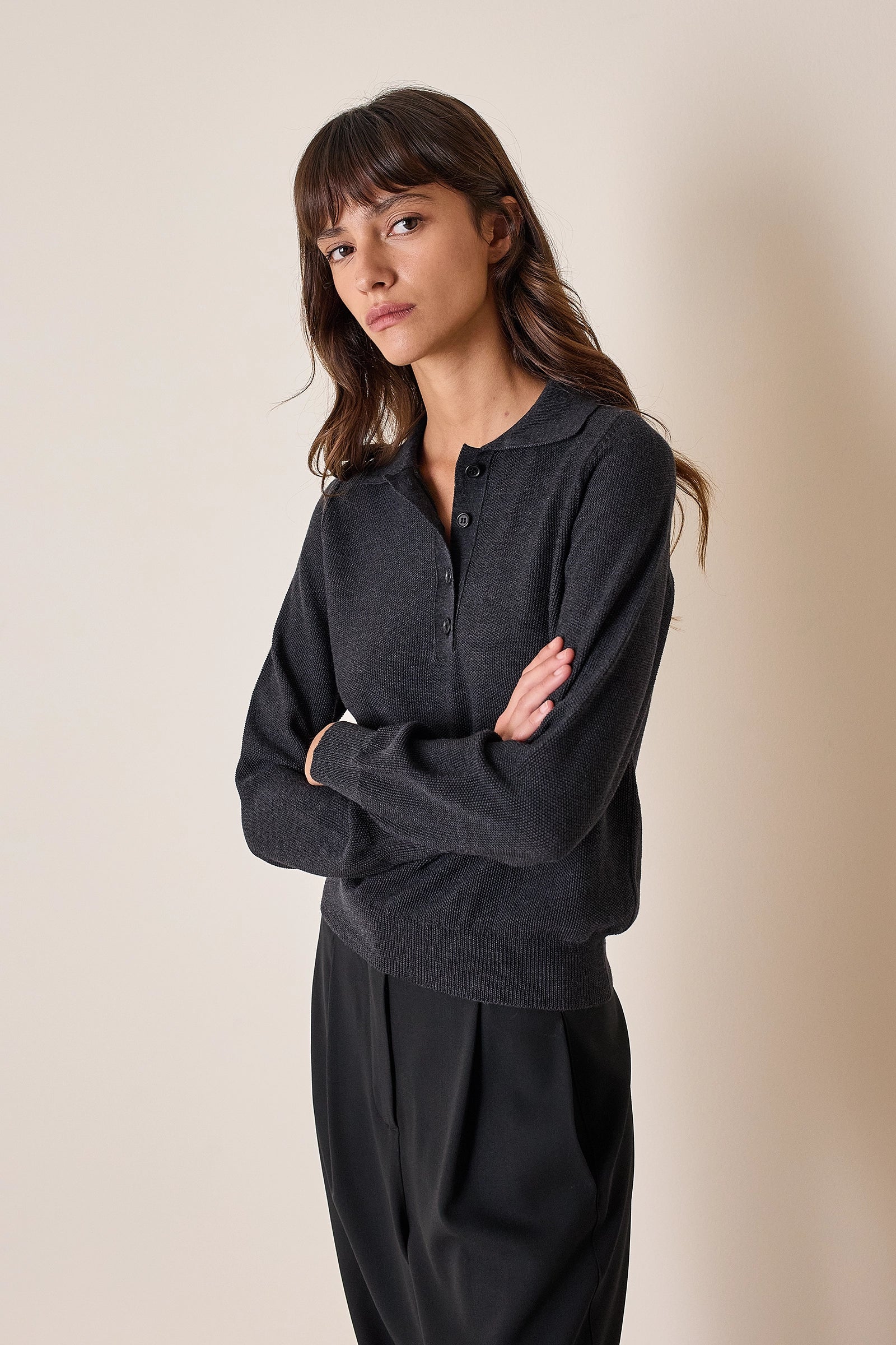 Polo in lana vergine merino extra fine