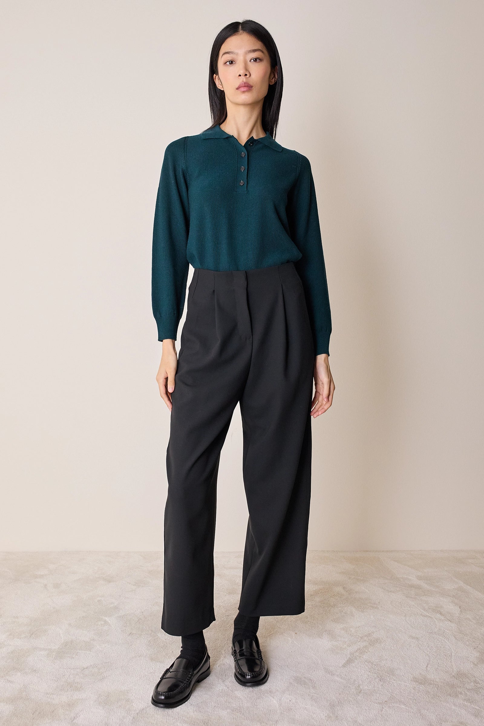 Polo in lana vergine merino extra fine