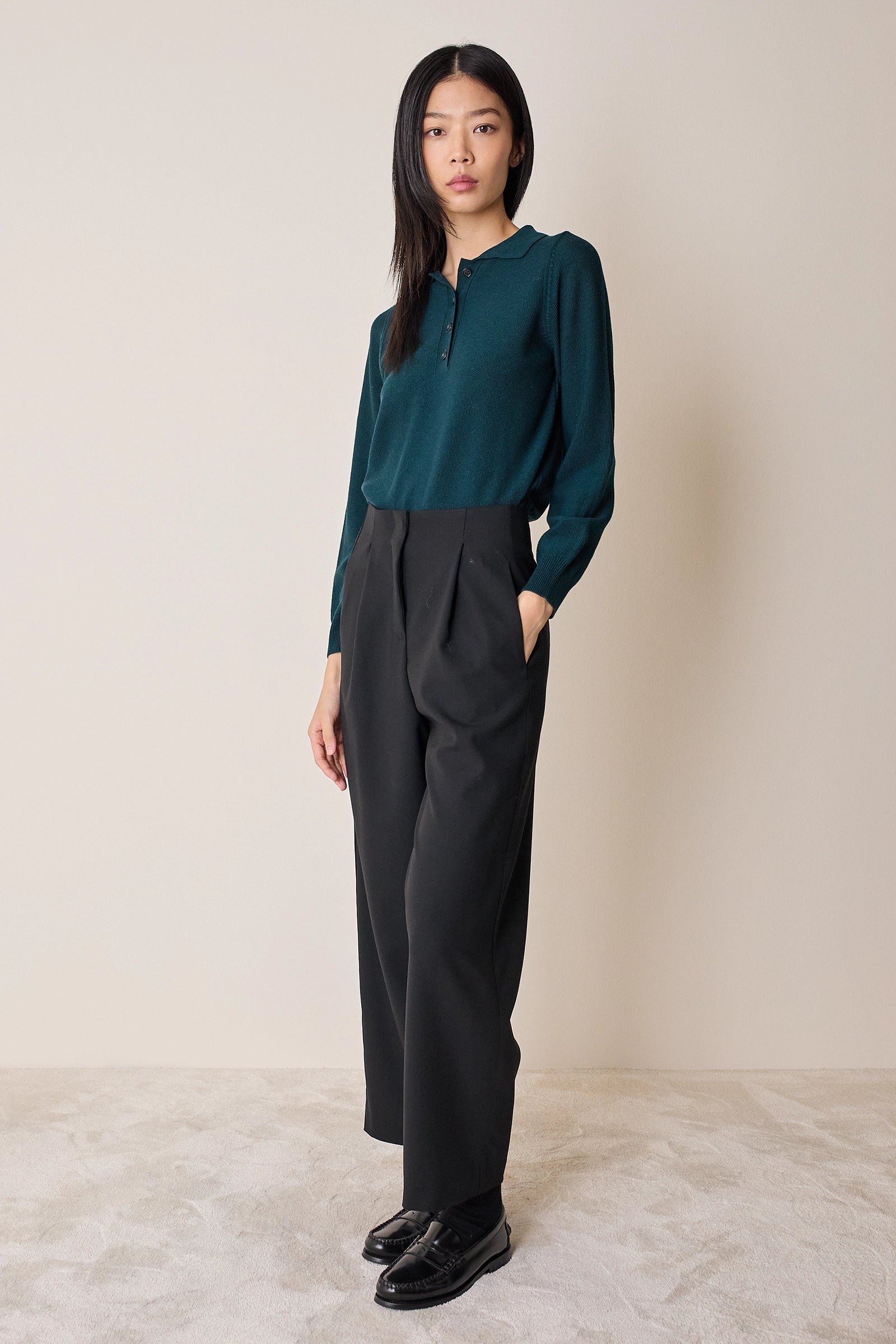 Polo in lana vergine merino extra fine