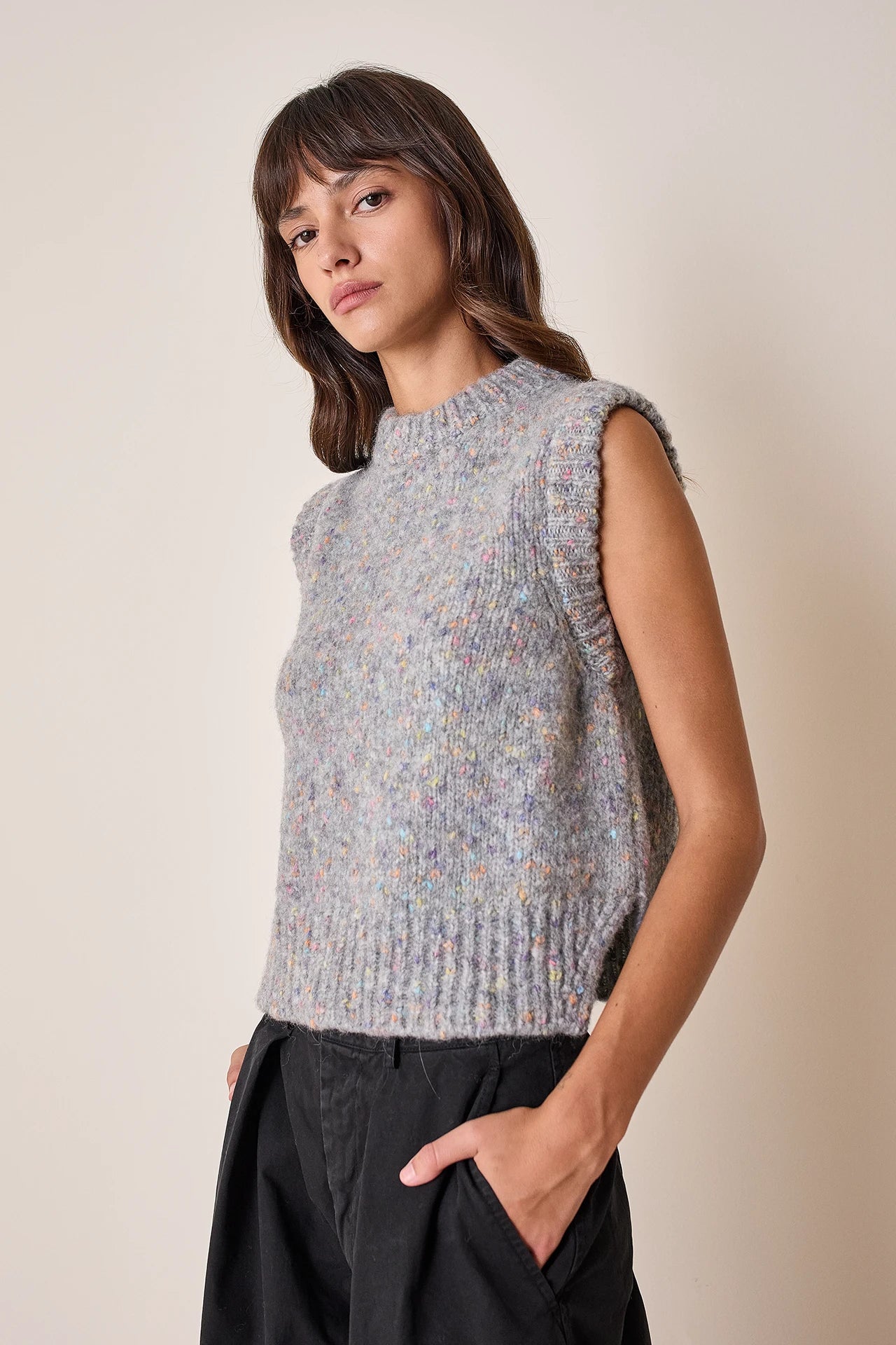 Gilet in filato mélange