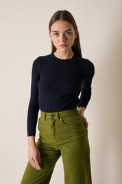 Girocollo operato in lana