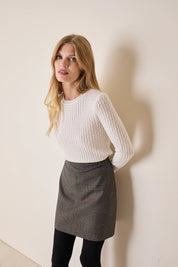 Maglia girocollo operata in lana