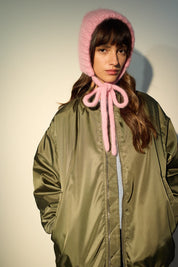 Balaclava in mohair con fiocco