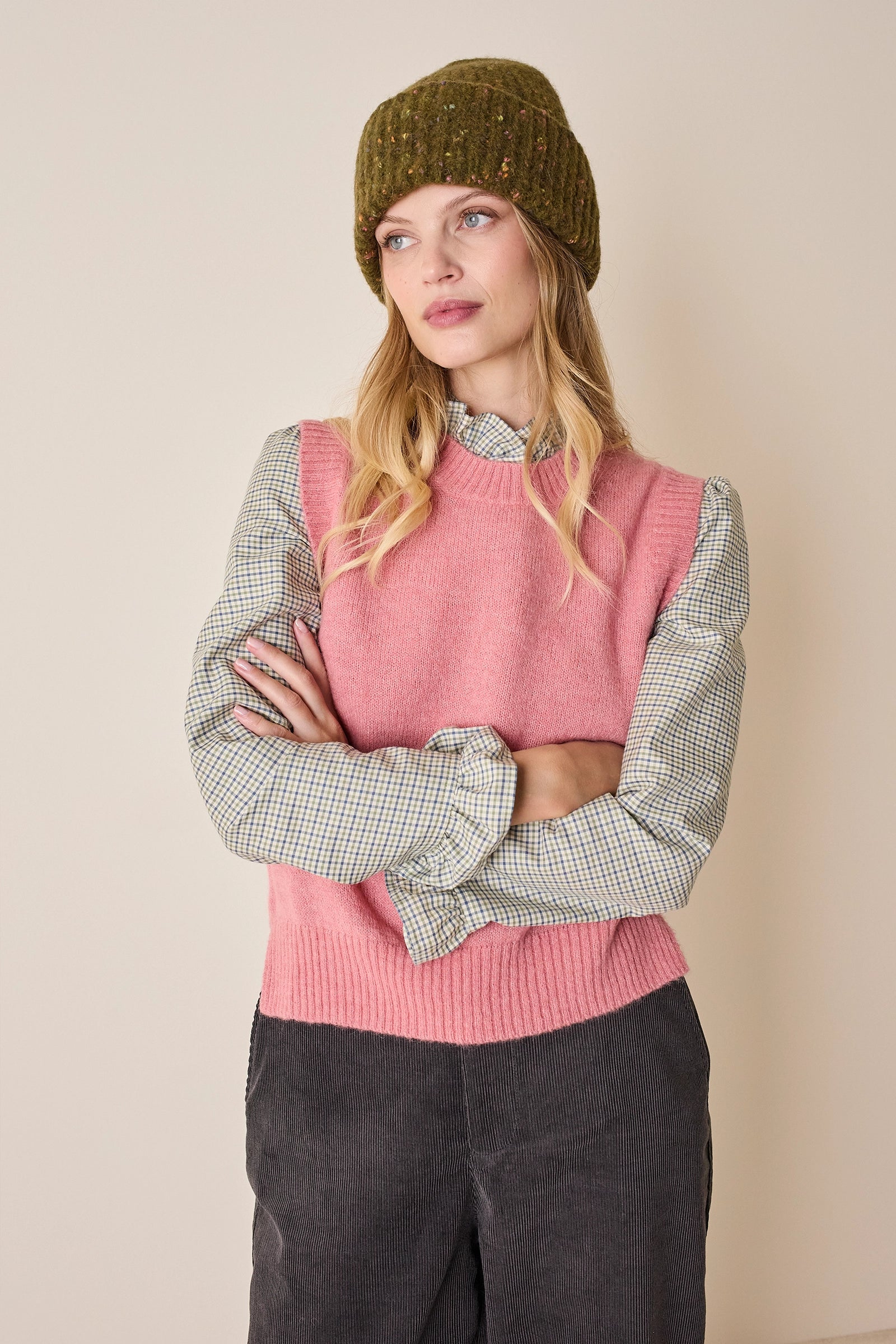 Berretto in filato mélange