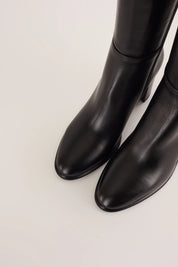 Leather high boots with 8 cm heel
