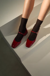 Glossy leather ankle-strap Mary Jane