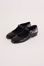 Croc-embossed Mary Janes