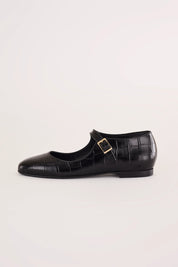 Croc-embossed Mary Janes