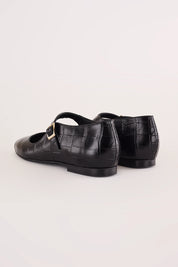 Croc-embossed Mary Janes