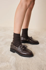 Mocassini da barca con suola in gomma