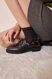 Mocassini da barca con suola in gomma