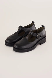 T-bar shoes with cut-out eyelets