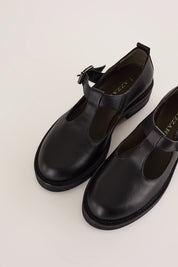 T-bar shoes with cut-out eyelets