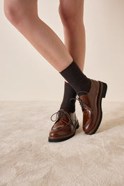 Leather lace-up shoes with chunky sole