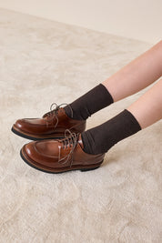 Leather lace-up shoes with chunky sole