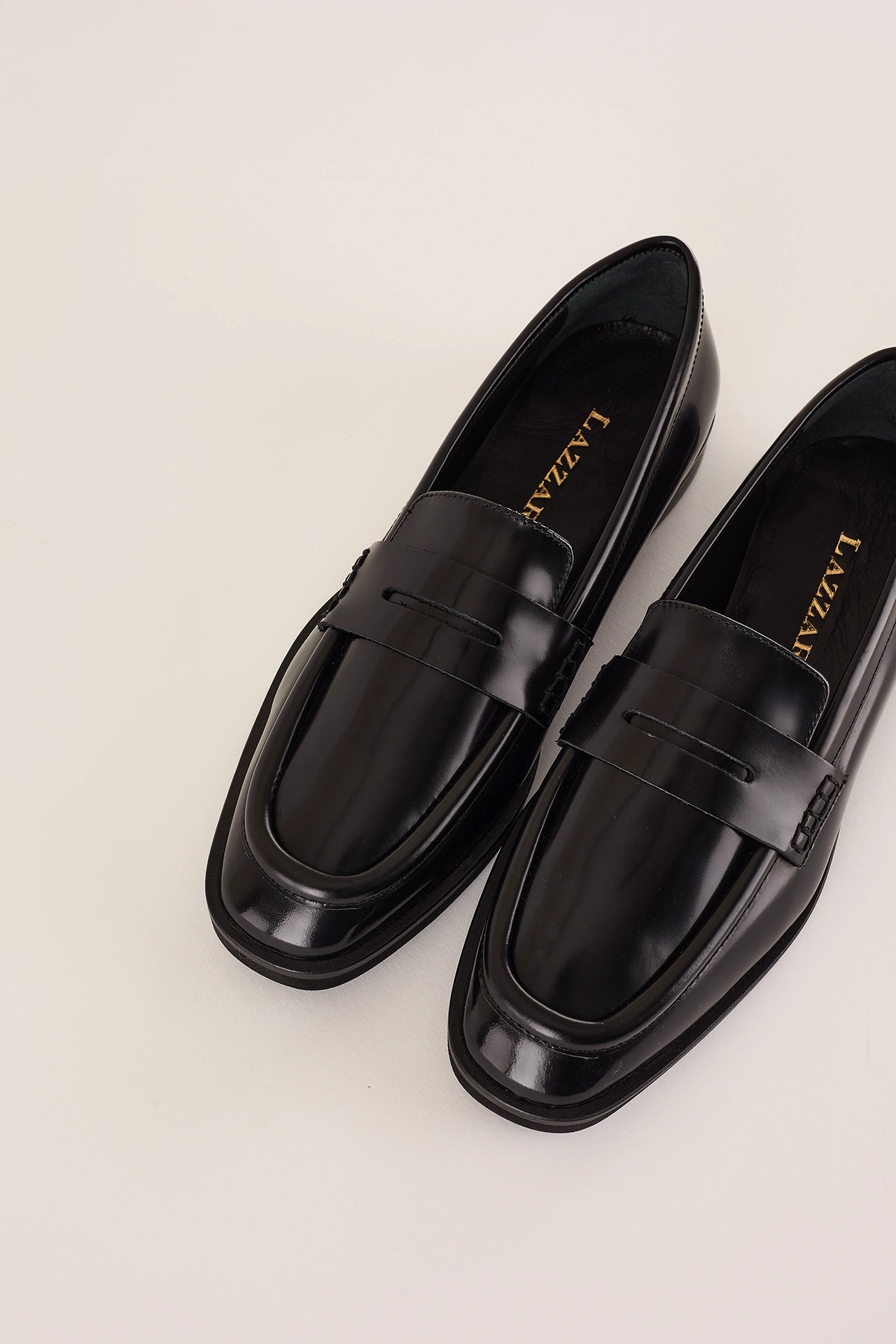 Square-toe loafers