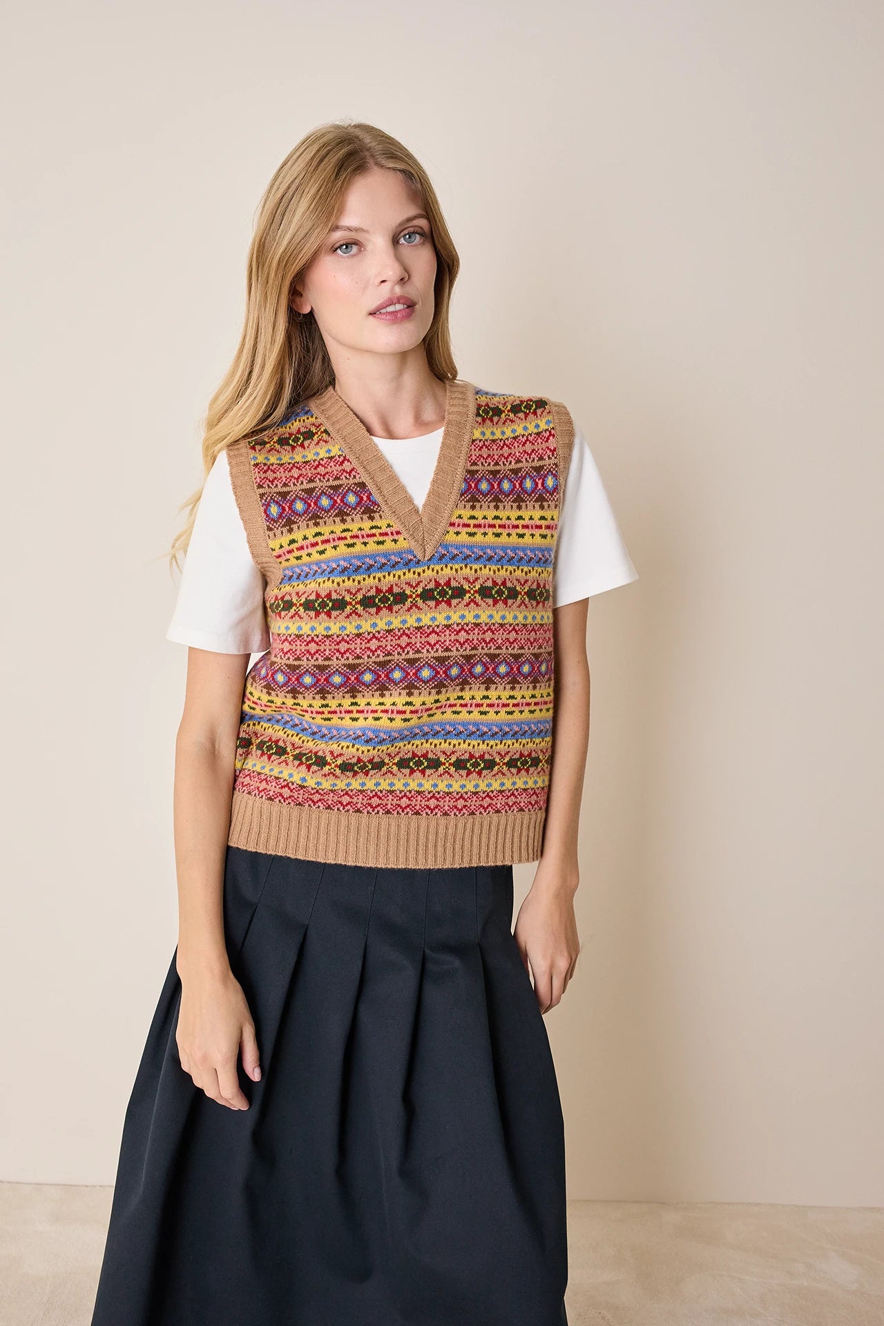 Gilet in lana jacquard