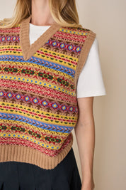 Gilet in lana jacquard