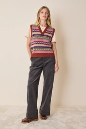 Gilet in lana jacquard