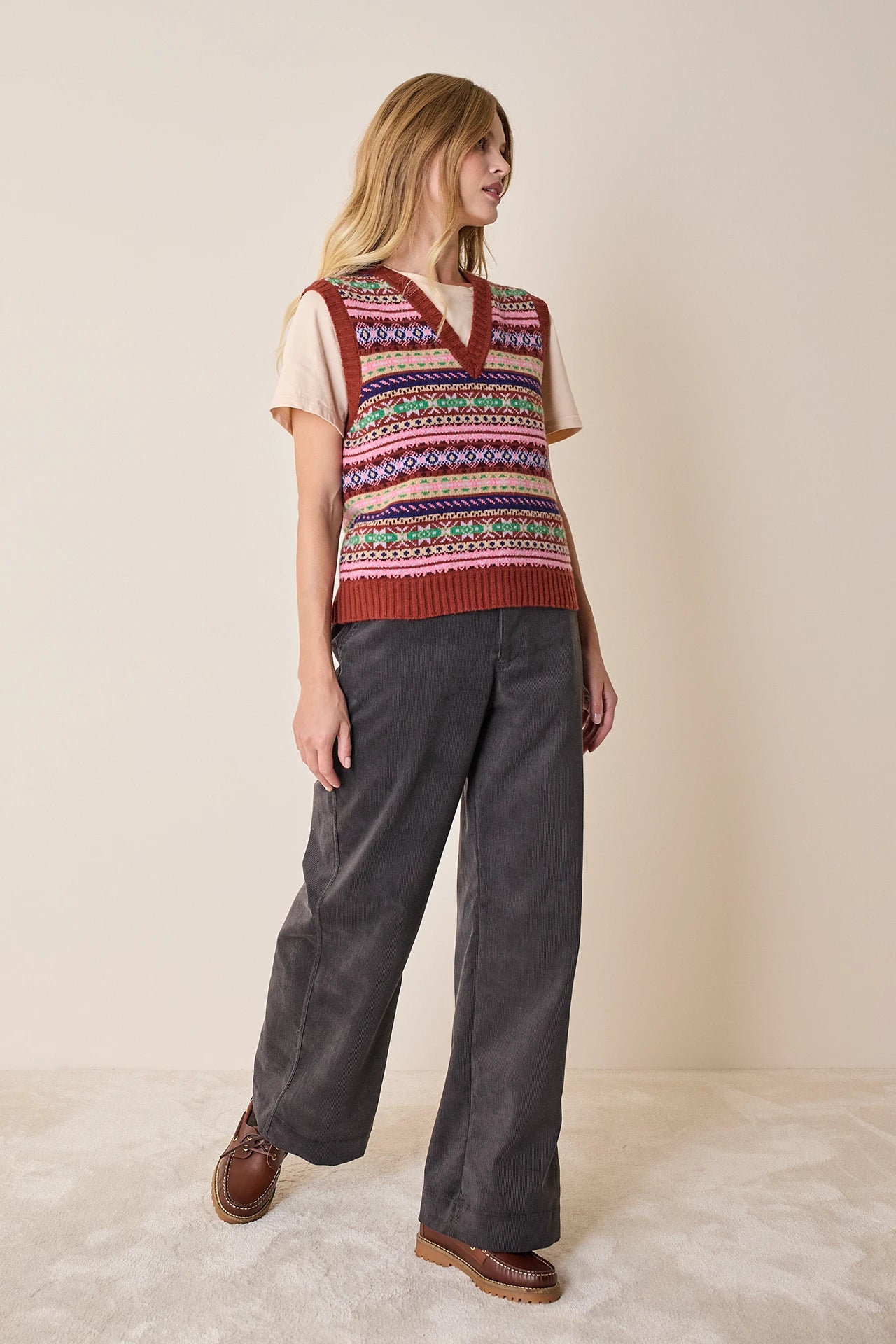 Gilet in lana jacquard