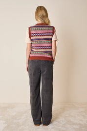 Gilet in lana jacquard