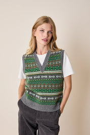 Gilet in lana jacquard