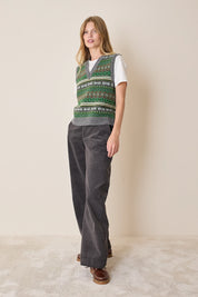 Gilet in lana jacquard