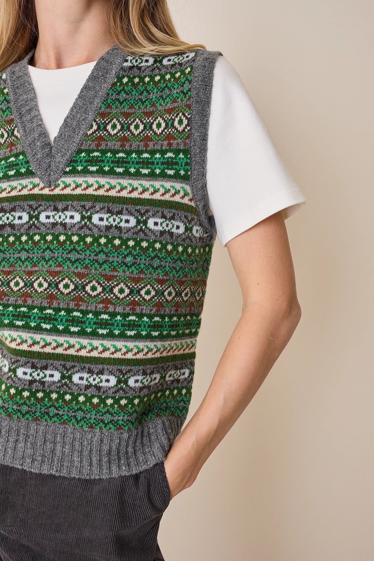 Gilet in lana jacquard