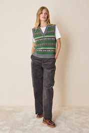 Gilet in lana jacquard