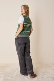 Gilet in lana jacquard