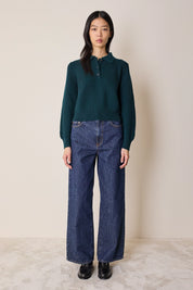 Polo a costine in lana vergine