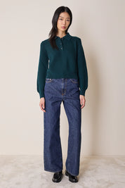 Polo a costine in lana vergine