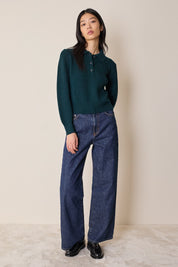 Polo a costine in lana vergine