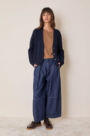 Ribbed virgin wool cardigan