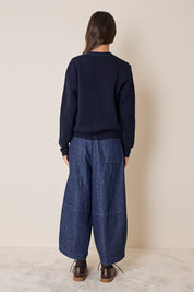 Ribbed virgin wool cardigan