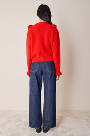 Maglia in lana con volants