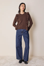 Maglia in lana con volants