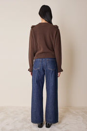 Maglia in lana con volants