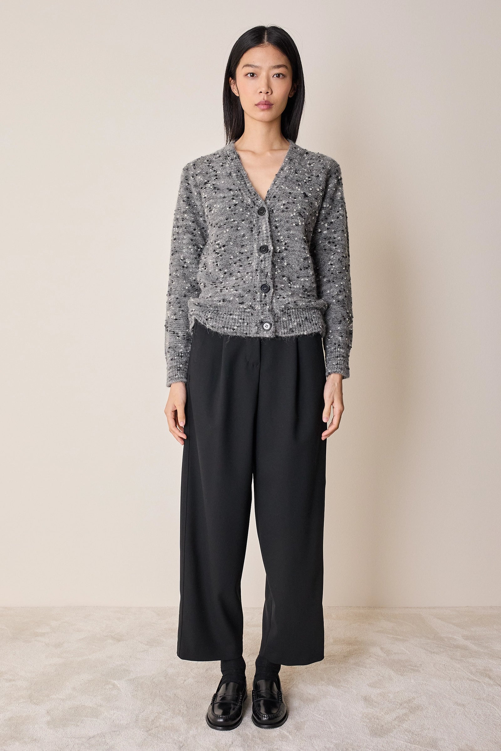 Cardigan in filato mélange