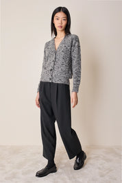 Cardigan in filato mélange