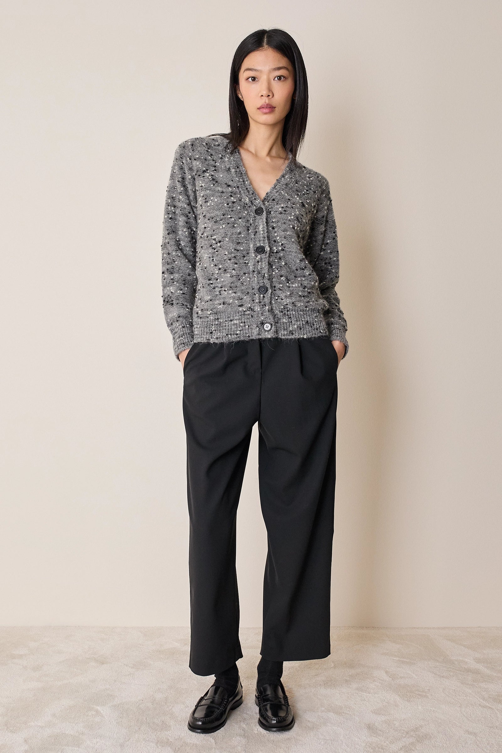 Cardigan in filato mélange