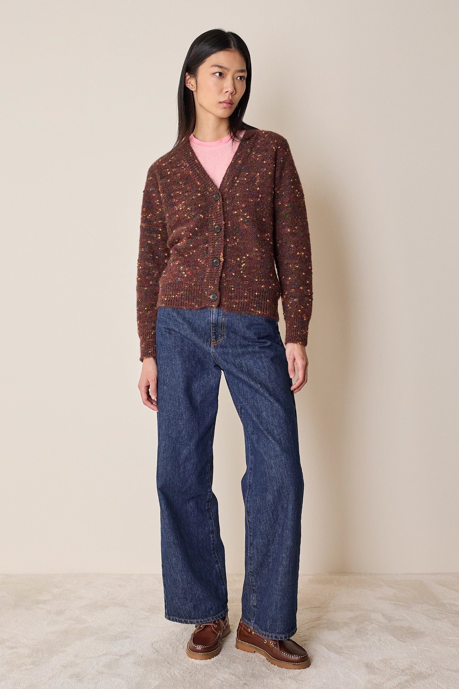 Cardigan in filato mélange