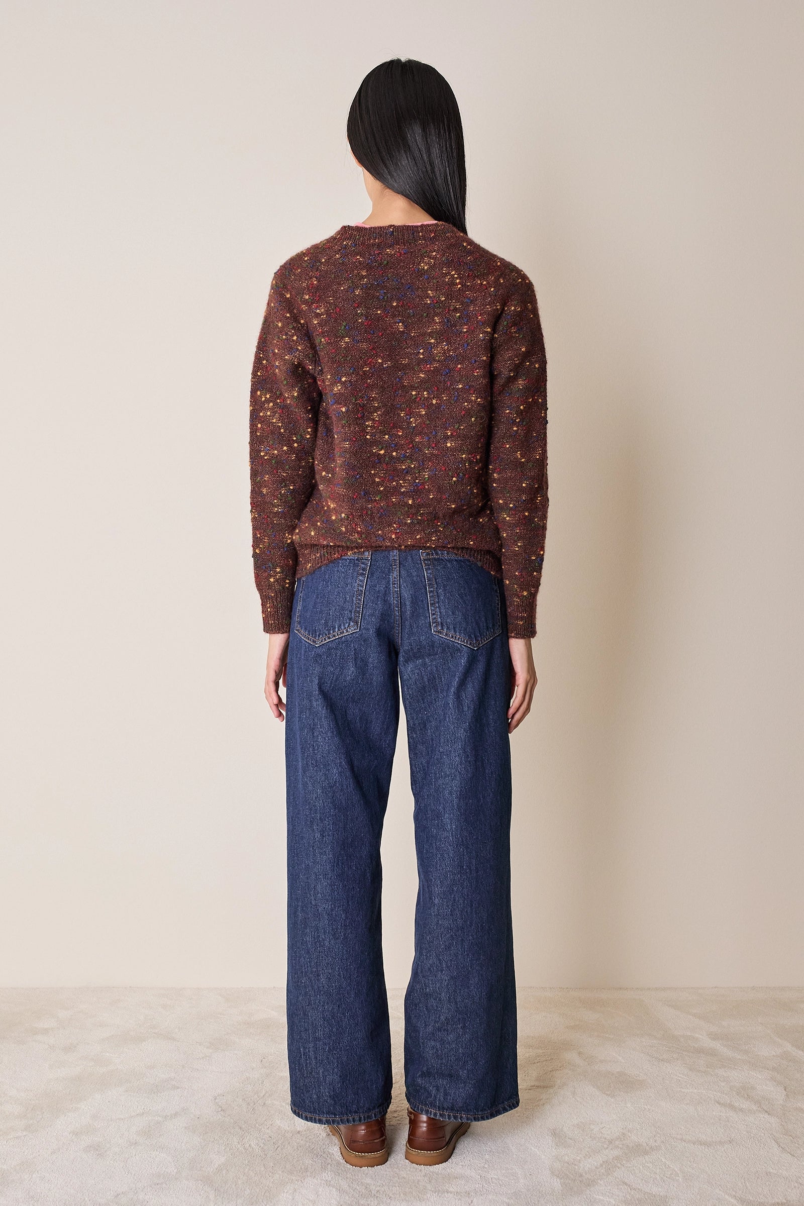 Cardigan in filato mélange