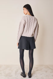 Maglione con fiocchi in velluto