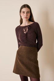 Maglioncino a coste con laccetto