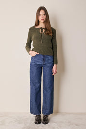 Maglioncino a coste con laccetto