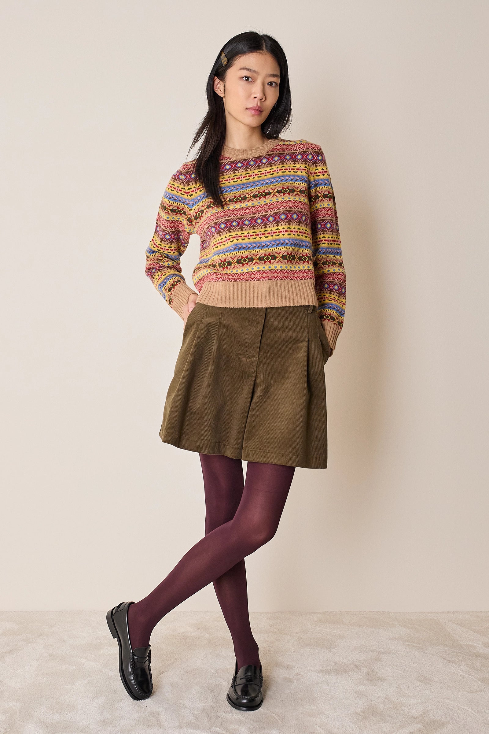 Maglione jacquard in lana