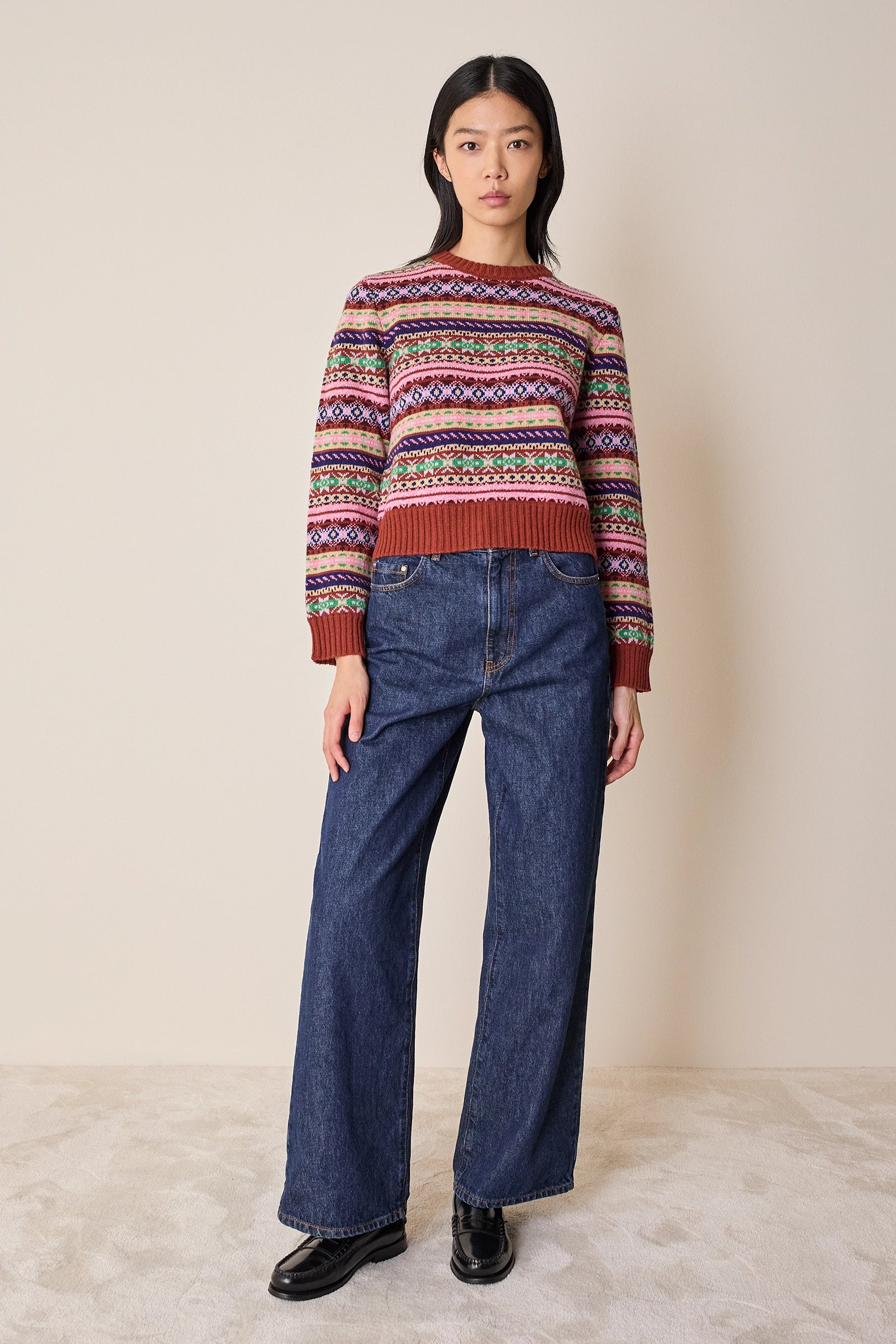 Maglione jacquard in lana