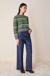 Maglione jacquard in lana