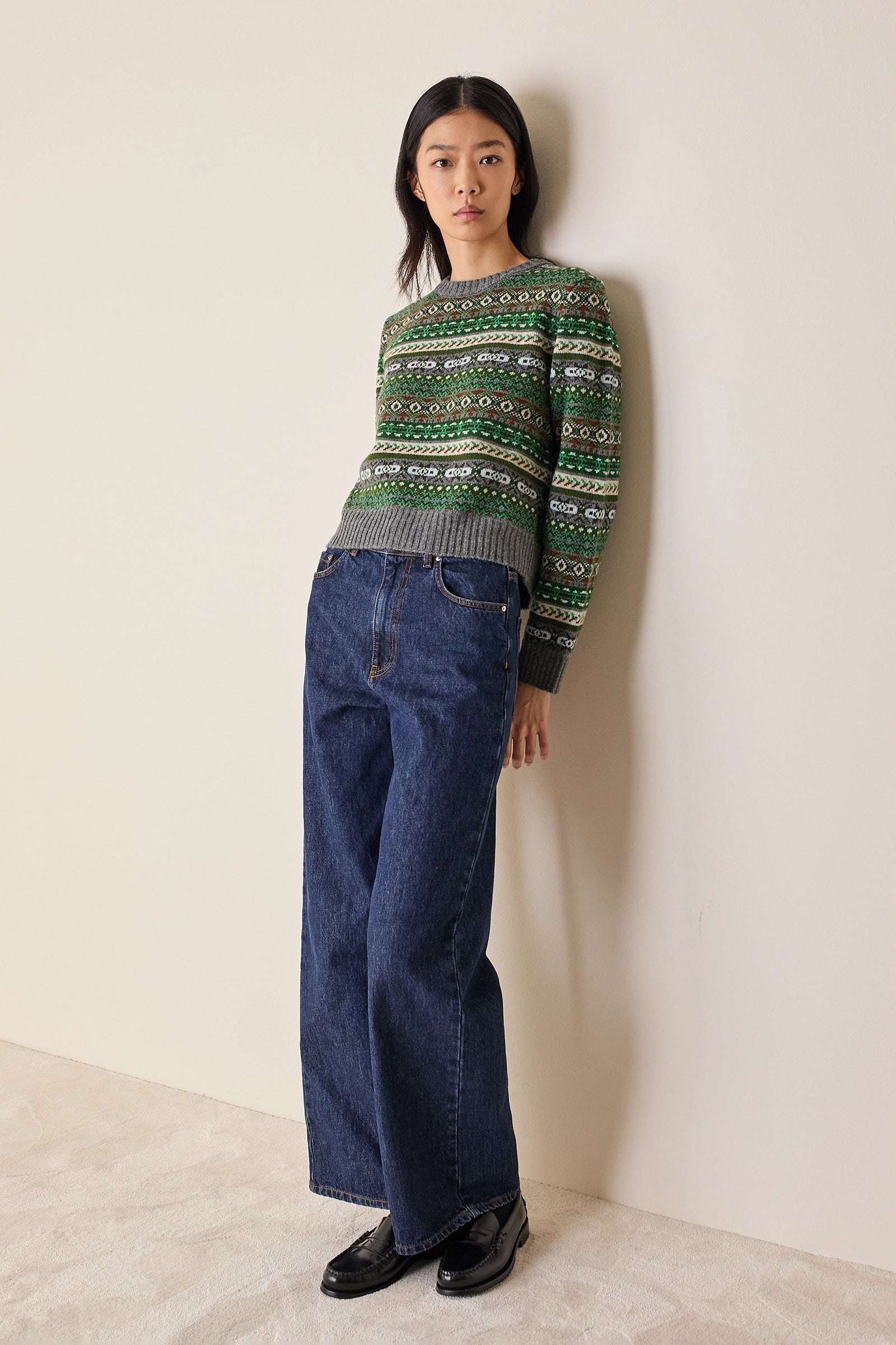 Maglione jacquard in lana